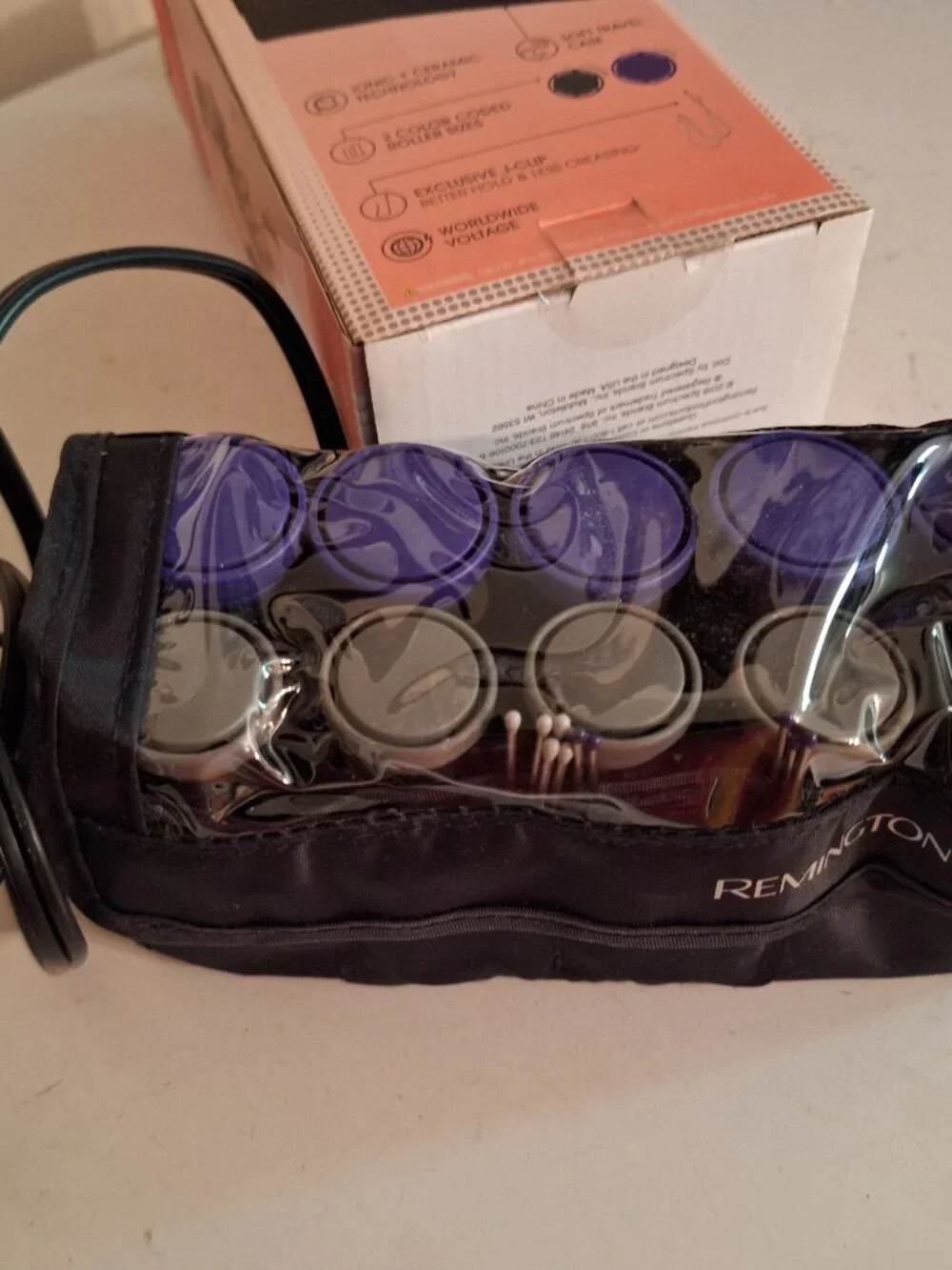 Remington Compact Hot Rollers Ionic + Ceramic Tech  10 rollers travel open box
